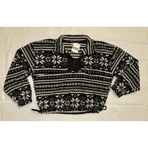 NWT DSG Women's Large Fair Isle Quarter Zip Sherpa Kangaroo Pocket Soft & Cozy M